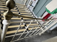 Chic Four Poster Brass Cream Double Bed