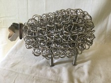 Wriggle Coiled Wire Nickel Plated Large Silver Coloured Sheep Sculpture