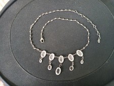 Vintage Art Deco Rock Crystal Paste Fringe Festoon Necklace