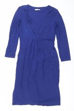 Artigiano Women’s Blue Bodycon Jersey Knee Length Dress UK 8