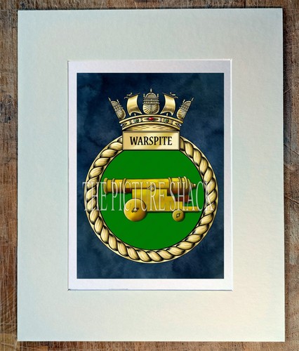 Hms warspite crest printed - hms,