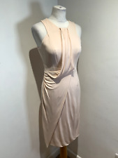 Karen Millen Dress Pink UK 10 NEW Sleeveless Womens Elegant Zip drape peach midi