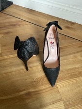 Disney Minnie Mouse High Heels Glitter black Shoes - Size 6 UK eur 39 USA 8