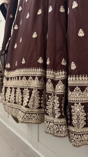 Brown asian dress - brown,