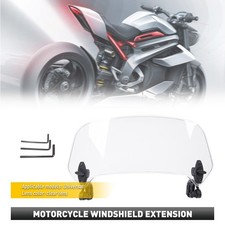 Motorcycle bike Clip On Windshield Wind Screen Deflector Extension Spoiler UK