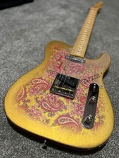 Electric Guitar Custom Gold Burst with Pink Paisley