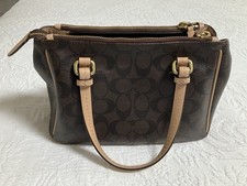 Coach Brown & Beige  Small  Handbag VGC Size 26cm X 17cm X 10cm