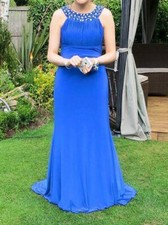 PROM BRIDESMAID Dress 6/8 Long ILLUSION Royal Blue Size ladies girls womens