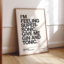 SUPERSONIC  - Oasis Inspired Lyrics Print - Unframed Canvas Poster Print