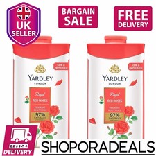 2 x 100g Yardley London Royal Red Roses Perfumed Talcum Powder Deodorizing Talc