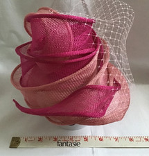Ladies Occasion Hat Wedding, Racing etc, two Pinks, Elastic strap for hair
