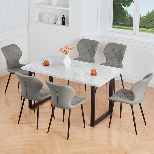 Wooden table marble effect - table,