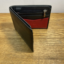 Visconti men's black leather bi-fold wallet