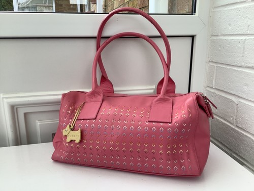 Pink radley leather handbag - pink,