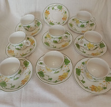 Villeroy & Boch Porcelain  8 Cups &  8 Saucers + 1 extra Saucer GERANIUM Pattern
