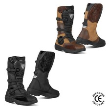 MENS LONG ON/OFF ROAD MOTORCYCLE ADVENTURE BOOTS GENUINE LEATHER MOTORBIKE SHOES