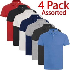 4 Pack Mens Polo Shirt Plain T