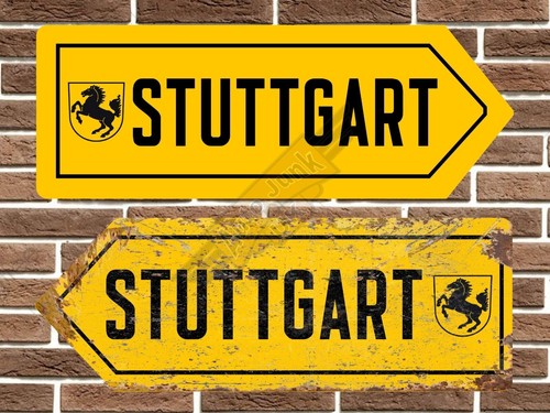 Stuttgart metal road sign wall - stuttgart,