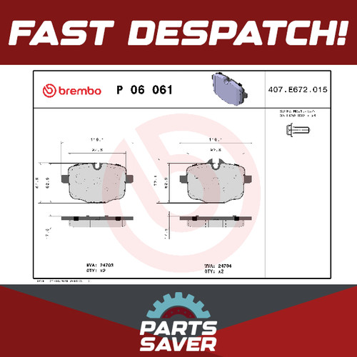 Brake pads set - rear, p06061