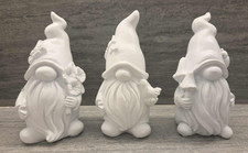3 Pack Paint Your Own Gnome Statues Only, Blanks to Paint 2.46-5.35 inch