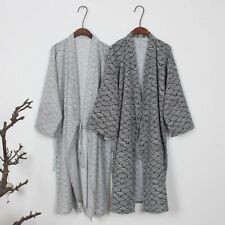 Men's Kimono Yukata Cotton Soft Japanese Loose Fit  Robe Gown Nightwear Bathrobe