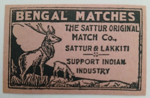 Old matchbox label bengal - -,