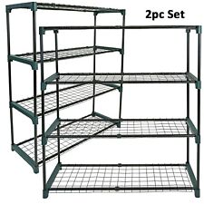 Flower Staging Display Greenhouse Shelving Racking 4 Tier Garden Pot Plants 2pcs