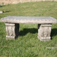 Large Stone Cast Curved Garden Bench Heavy And Solid -  by DGS UK 140KGS