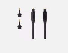 Digital Optical Cable Sandstrom AV Black Series Audio 2 x TOSLINK Adaptors 1M
