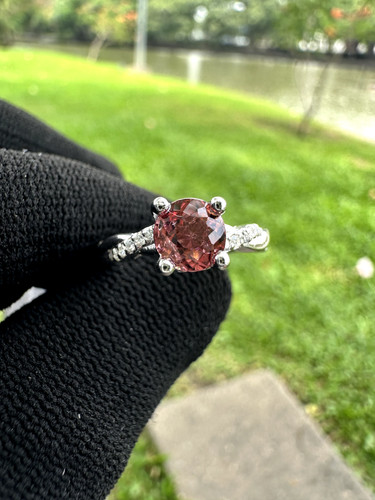 Pink tourmaline woman - pink, ring