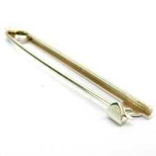 New Sterling Silver .925 Plain Bar Brooch Safety Pin Length 39mm UK Made FB115