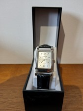 GOSSIP Ladies quartz wrist watch with new battery and black mock croc strap