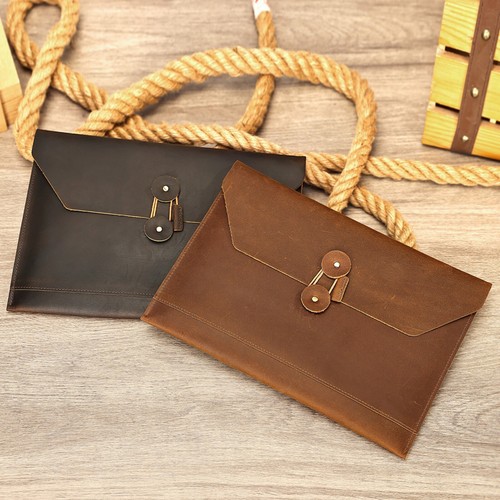 Men leather document - document, clutch