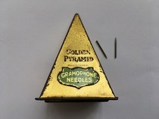 C1920s VINTAGE 200 SOFT GOLDEN PYRAMID GRAMOPHONE NEEDLE TIN&CONTENTS