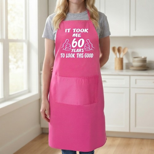 Adjustable pink bbq apron - pink,