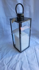 NEW Large Outdoor Lantern LIGHTS4FUN  Albany metal with candle and batteries