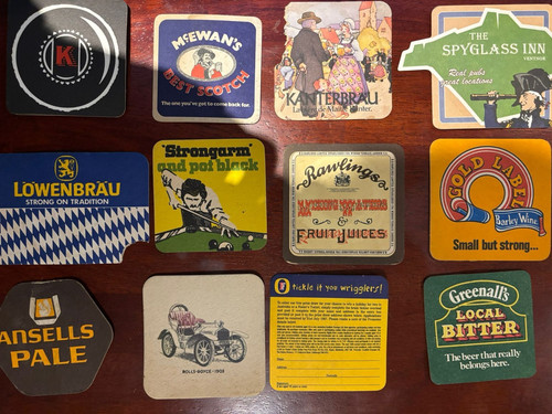 Mixed brands vintage beer mats - vintage,