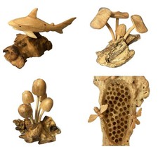 Hand Carved Mushroom and Bee