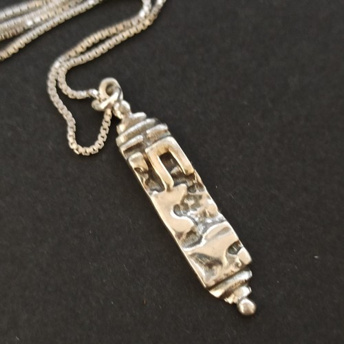 Chai mezuzah pendant - chai,