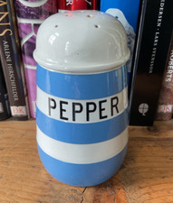 TG Green cornishware blue pepper shaker RARE! green shield please read