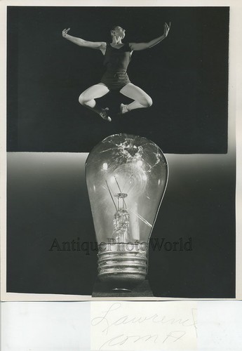 Woman dancer over - , bulb