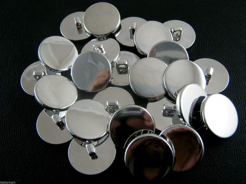 Round flat plastic silver - round,