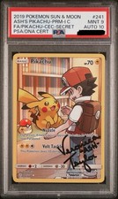 Pikachu 241/236 Cosmic Eclipse PSA 9 Veronica Taylor Ash Auto PSA 10