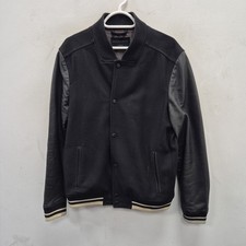 Allsaints Giles Wool & Leather Sleeve Arms Bomber Varsity Jacket Size Large Mens