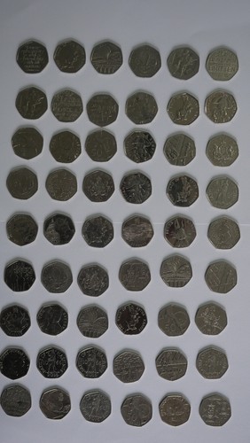 50p coins fifty - 50p,