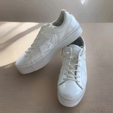 Rare Converse One Star Platform Ox Vintage White Low Top Shoes Size 9 