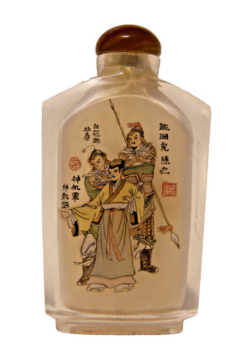 Chinese reverse painted glass - reverse,