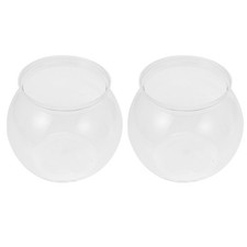 2 Pcs Clear Plastic Fish Bowls