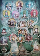 Original Watercolour The Tarot Tree By Dominic Murphy 
