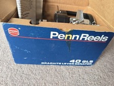 PENN 40 GLS Graphite Lever Senator Reel made in USA w/ box and Instructions